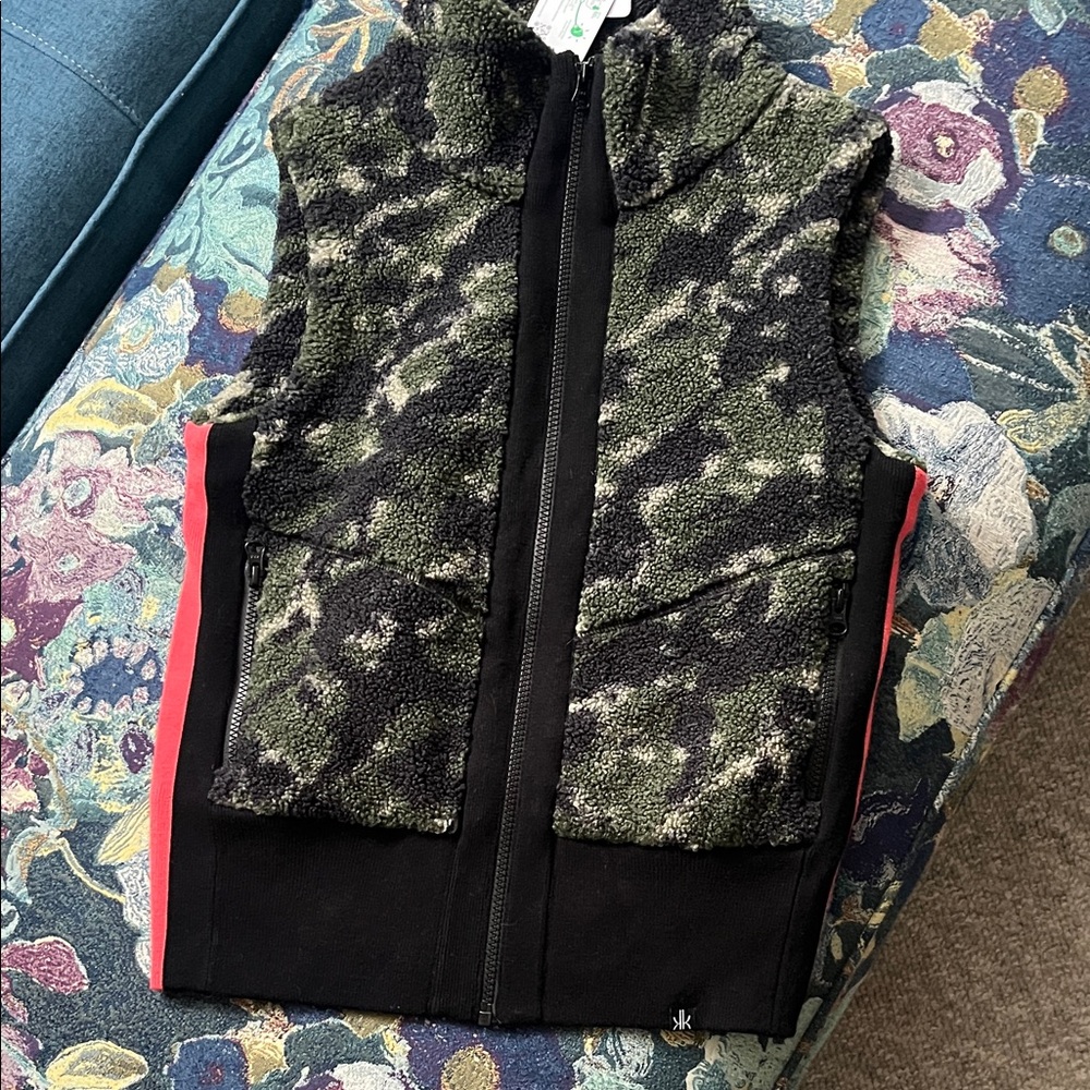 Krimson Klover Fleece Vest with Black and Olive Tones